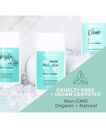 Rustic MAKA Natural Deodorant Duo - Mystic River & Clean Bliss | Aluminum-Free, Paraben-Free, Prebiotic | Vegan & Cruelty-Free - Buy Online on GoSupps.com