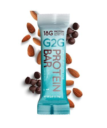 G2G Almond Chocolate Chip Protein Bars 8 Count - Real Food Ingredients, Refrigerated for Freshness, Healthy Gluten-Free Snack and Meal Replacement, 2.47 oz (Pack of 8) - Buy Online on GoSupps.com