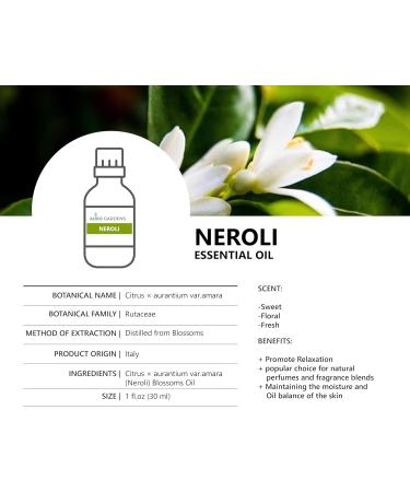 Auxo Gardens Neroli Essential Oil 1oz (30ml) -100% Natural and Pure Premium Quality Therapeutic Grade Essential Oil for Aromatherapy-Delicate Lush Sweet and Floral - Buy Online on GoSupps.com