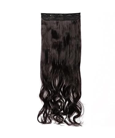 Clip-in Hair Extensions - 1 Weft 5 Clips Wavy Human Hair Natural Black - 43 cm (120 g) for a Flawless Look - Buy Online on GoSupps.com
