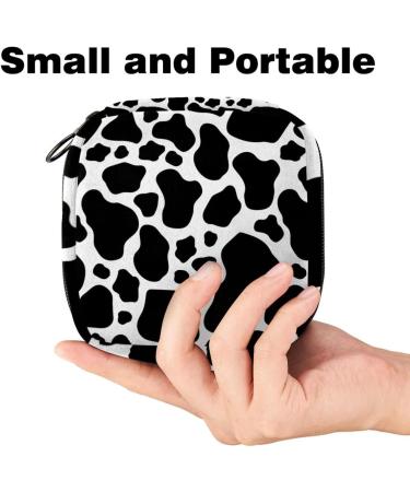 Shop Stylish Women's Binding-Up Bags - Black & White Cow Texture | Portable Menstrual Pads & Storage Holders | Ideal for School & Office - Buy Online on GoSupps.com