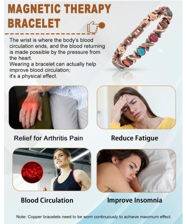 EnerCoppeX Copper Magnetic Bracelet for Women - Turquoise Jewelry with 3500 Gauss Magnet (COB-0176) - Buy Online on GoSupps.com