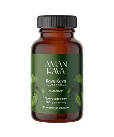 AMAN Kava Kava Root Extract | High Potency 30% Kavalactones | Relaxation, Positive Mood Supplement | Premium Quality with No Fillers | 30 Vegetarian Capsules