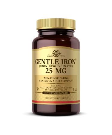 Solgar Gentle Iron, 180 Vegetable Capsules - Ideal for Sensitive Stomachs - Non-Constipating  - Red Blood Cell Supplement - Non GMO, Vegan, Gluten Free, Dairy Free, Kosher - 180 Servings Old
