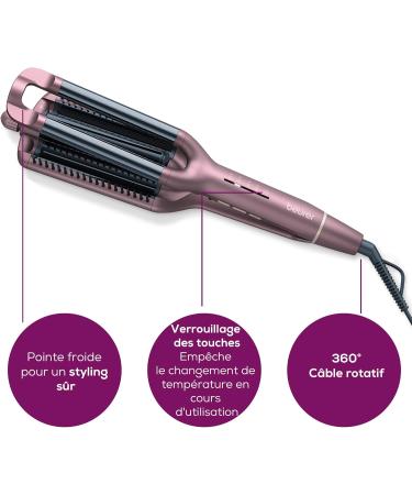 Beurer HT 65 hair curling iron for styling 4 different wavy styles temperature levels of 160-210 C for each hair type cer - Buy Online on GoSupps.com