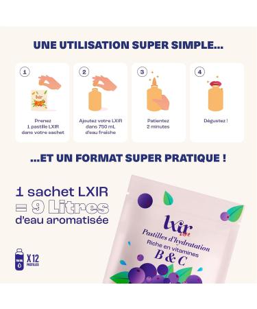 LXIR DRINK - Sugar-free flavored water tablet - Multivitamin drink - Vitamins C and B - Daily hydration - Be - Buy Online on GoSupps.com