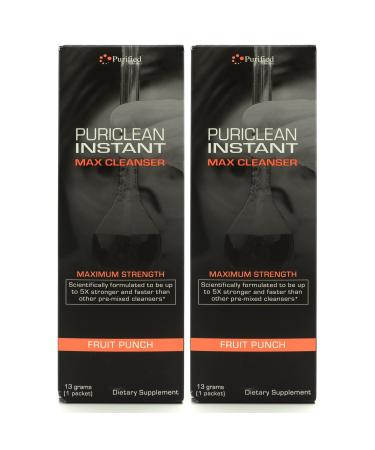 Puriclean Same-Day Max Detox Drink Maximum Strength Cleansing Quick Flush Potent Deep System Cleanser 5X Stronger & Faster Than Other Pre-Mixed Cleansers Fruit Punch (32 oz) (2) Fruit Punch 2 Pound (Pack of 2)