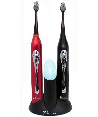 Buy Pursonic S452BR Dual Handle Sonic Toothbrush with UV Sanitizer - Black & Red - Best International Shipping - Buy Online on GoSupps.com