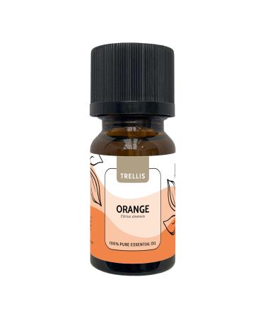 Orange Essential Oil 10ml by Trellis | 100% Pure Sweet Orange Oil | Premium Aromatherapy Oil for Diffusers for Home | Natural Vegan Cruelty Free Ethically Sourced in Brazil & Bottled in UK Orange 10.00 ml (Pack of 1)