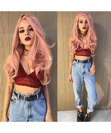 Buy Long Pink Curly Wigs for Women - Naturally Looking Full Wig with Ponytail for Daily Cosplay & Outdoor Use - Buy Online on GoSupps.com