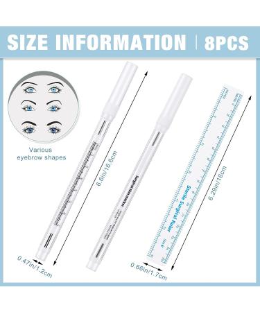 8 Piece Microblading Marker Pen Set with Paper Ruler for Perfect Permanent Makeup - Ideal for Eyebrows, Lips, and Skin - Buy Online on GoSupps.com