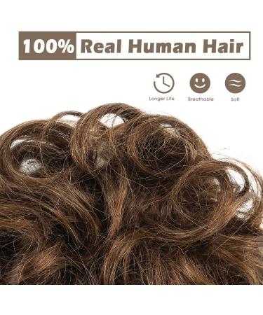 BARSDAR Curly Messy Bun Hairpiece Extension | 100% Human Hair | Medium Chestnut Brown | Wedding Hair Pieces for Women & Kids - Buy Online on GoSupps.com