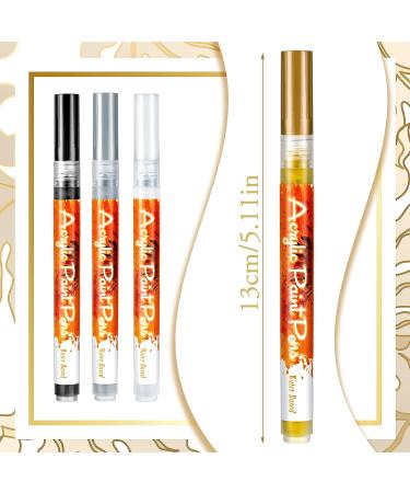 Nail Art Pen Set - Fine Tip Nail Polish Pens for Quick Dry DIY Nail Painting - 4 Piece Portable Nail Art Pens in Gold, Silver, Black, White - Buy Online on GoSupps.com