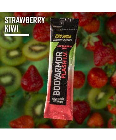 BODYARMOR Flash IV Electrolyte Packets Strawberry Kiwi - Zero Sugar Drink Mix Single Serve Packs Coconut Water Powder (15 Count) (Pack of 2) Strawberry Kiwi 0.25 Ounce (Pack of 30) - Buy Online on GoSupps.com