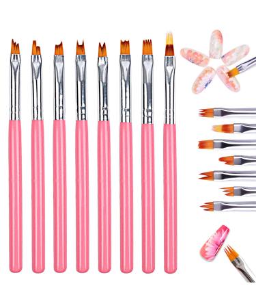 DKTOTIUP NAIL Art brush set 8 pieces nail brush pink nail art punctor pen nail design brush sponge brushes Brush Brush nail art nail pencil for painting nail painting brush nail dotting tool