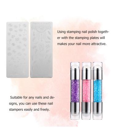 Lurrose Double-Headed Silicone Nail Art Stamp Set - 3 Sets for Perfect Manicure & Nail Design - International Shipping Available - Buy Online on GoSupps.com