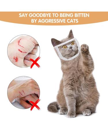 Transparent Breathable Cat Muzzle Anti-bite and Anti-lick Pet Mask for Grooming Bathing Nail Clipping Cotton Cat Mouth Cover Suitable for Aggressive Cat Kittens with a Head Circumference of 11.81-13.78in(30-35cm) - Buy Online on GoSupps.com