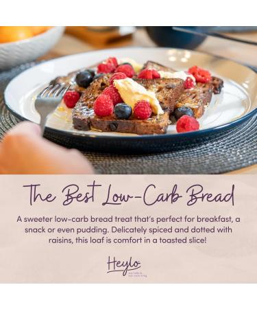 Heylo Low-Carb Cinnamon & Raisin Bread 2 pack (900g) | A Keto Game Changer | Keto Bread Loaf for Sandwiches Toast or Delicious Keto Snacks | Keto Low Carb Bread | Keto Food - Buy Online on GoSupps.com