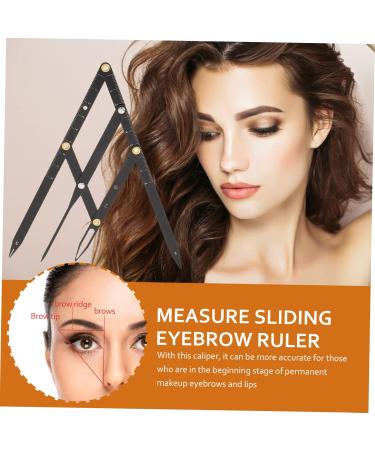 NOLITOY 8 Pcs Second Generation Scale Eyebrow Template Gold Ratio Eyebrow Measuring Ruler Stainless Steel 25x5x0.6cmx8pcs Blackx8pcs - Buy Online on GoSupps.com