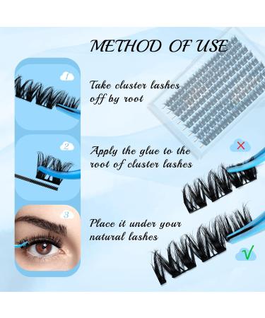 Lash Clusters 96 Pcs DIY Individual Eyelash Extensions | Thin Band & Soft | C-Mix (10-16mm) Hail - Buy Online on GoSupps.com