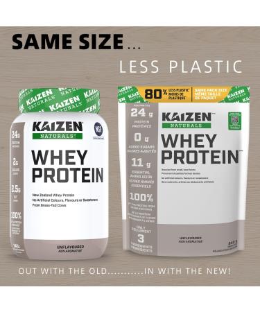 Kaizen Naturals Whey Protein Unflavoured 840g Pouch Unflavoured 27 Servings (Pack of 1) - Buy Online on GoSupps.com