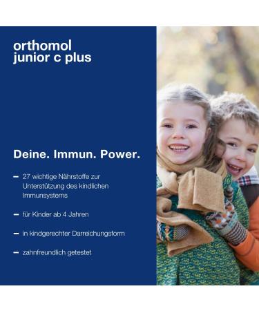 Orthomol Junior C Plus - Chewing Tablets for Immune Support | 30 Daily Portions - Forest Fruit Flavor - Vitamin C Rich - Buy Online on GoSupps.com