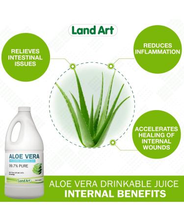 Organic Pure Aloe Vera Juice - Cold-Processed from Texas Fresh Leaves - 50.7 fl oz - Gastrointestinal Aid - Buy Online on GoSupps.com