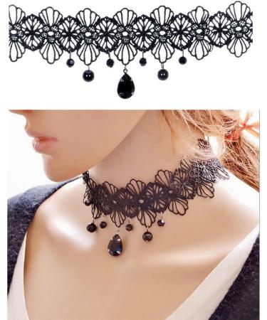 Trasfit 10-Piece Lace Choker Necklace Set for Women and Girls - Classic Velvet Stretch, Punk Gothic Tattoo Lace - 10 Styles #1 - Buy Online on GoSupps.com