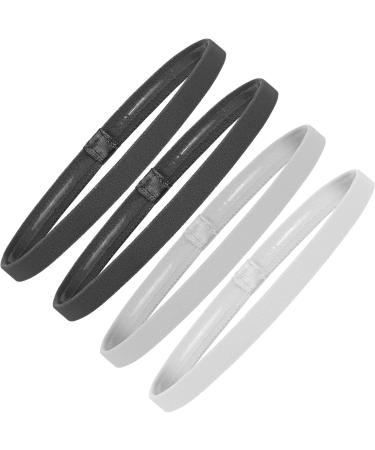 Sibba Elastic Sports Tirt Bands - 4 Pack Athletic Silicone Bands for Football Exercise & Mini Welding - 2 Black & 2 White - Buy Online on GoSupps.com