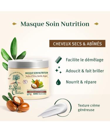 Le Petit Olivier Nutrition Mask for Dry & Damaged Hair - 11.15 oz - Moisturizing Hair Mask with Olive Shea & Argan Oils - Paraben & Sulfate-Free - Natural Ingredients - Fast Results - Buy Online on GoSupps.com