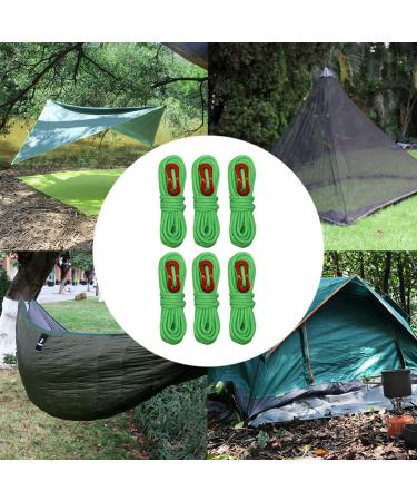 KRATARC 4m Outdoor Guy Lines Tent Cords with Aluminum Adjuster Tensioner - 6pcs Green Set for Camping, Hiking, Backpacking - Buy Online on GoSupps.com