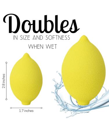Thirsty Lemon Makeup Sponge by Ally Things Beauty | Yellow Lemon Shaped Blender for Liquid Foundation, Cream, Powder - Latex-Free Beauty Sponge - Buy Online on GoSupps.com
