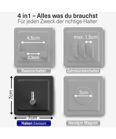 Lobux Self-Adhesive Hooks - Super-Resistant Soft-Touch Silicone Towel Holder for Bathrooms Mirrors & Showers - No Drilling Required (Black) - Buy Online on GoSupps.com