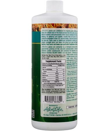 Aloe Life Organic Aloe Vera Juice Concentrate | Soothing Relief for Indigestion | Antioxidant Catalyst | Supports Energy & Wellness | Gluten-Free - 32 Fl Oz - Buy Online on GoSupps.com