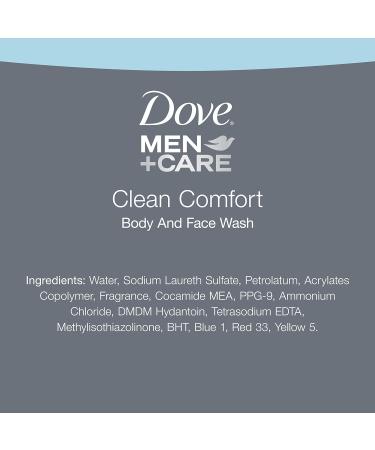 Dove Men+Care Clean Comfort Body and Face Wash 18 oz 4-Pack - Nourishing Formula, Washes Away Bacteria for Healthier Skin - Buy Online on GoSupps.com