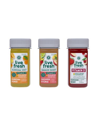 LiveFresh Immune Shot Cure | The shot cure for autumn & winter | Ginger shots with vitamin D & C | 3 shots per day (4 weeks)