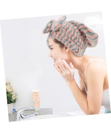 1Pc Striped dry hair cap absorbent head wrap bandanas for women head wraps for women hat for women headbands for girls Bath Caps Miss take a bath fiber dry shower cap As Shown 28x25cm - Buy Online on GoSupps.com