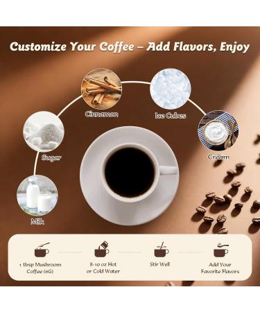 Organic Mushroom Coffee for Energy Focus Immunity & Digestion Instant Coffee & 6 Mushrooms: Cordyceps Reishi King Trumpet Shiitake Turkey Tail & Lion s Mane (6.35 Fl Oz (Pack of 1) Medium Roast) (6.35 Fl Oz (Pack o  - Buy Online on GoSupps.com