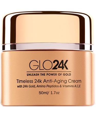 GLO24K Timeless Age-Defying Cream with 24k Gold, Retinol, Peptides, and Vitamins A,C,E.