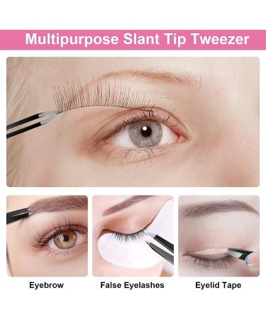 CGBE Professional Stainless Steel Slant Tip Eyebrow Tweezers | Precision Tweezer for Men & Women | Great for Ingrown Hair | 1 Pack (Black) - Buy Online on GoSupps.com