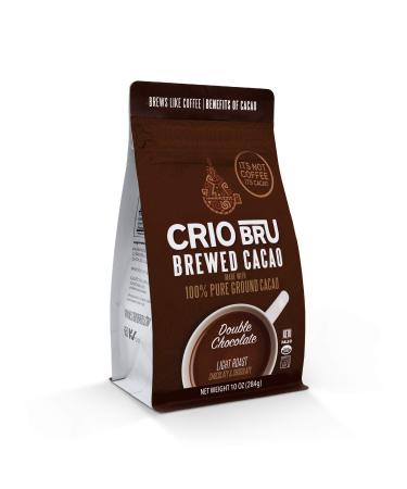 Crio Bru Double Chocolate Light Roast 10oz Bag | Natural Healthy Brewed Cacao Drink | Great Substitute to Herbal Tea and Coffee | 99% Caffeine Free Gluten Free Low Calorie (10 oz.) 10 Ounce (Pack of 1)