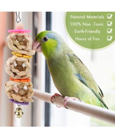 Vegena 7-Piece Wooden Bird Toy Set - Colorful Ladders with Landing Sites for Budgies Parrots and Cockatoos - Ideal Bird Cage Accessories - Buy Online on GoSupps.com
