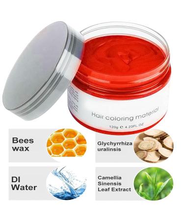 Acosexy Red Temporary Hair Color Wax Dye for Kids - Fashionable, Disposable, and Natural Hair Styling Pomade for Parties and Cosplay - Buy Online on GoSupps.com