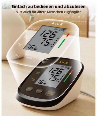 Aile Blood Pressure Monitor - Automatic Upper Arm Device with Large Cuff (22-42cm) 2x99 Memory Easy to Use Home Use | International Shipping - Buy Online on GoSupps.com