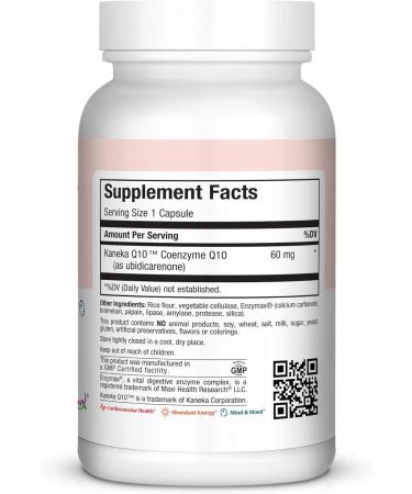 Maxi Health Co Q 60 - 60 Mg - 60-Count | Premium CoQ10 Supplement for Heart Health & Energy | International Shipping Available - Buy Online on GoSupps.com
