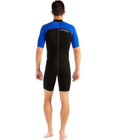 Cressi Men's Full Front Zip Wetsuit for Swimming, Snorkeling, Scuba Diving - Lido Short, Medium Black/Blue - Buy Online on GoSupps.com