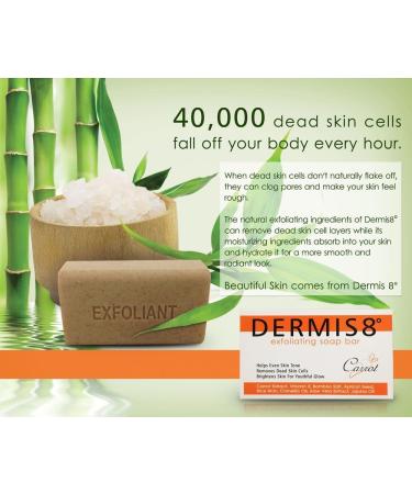 Dermis8 Exfoliating Beauty Bar Soap with Carrot & Camellia Oil 200gr - Natural Exfoliation for Radiant Skin - Buy Online on GoSupps.com
