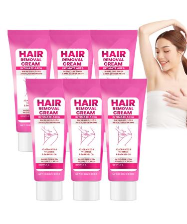 WRANBAO Intimate hair removal cream for women and men irritating hair removal and skin care painfree and flawless hair removal cream for face arms legs bikini zone and intimate zone 6 pieces 6 pieces