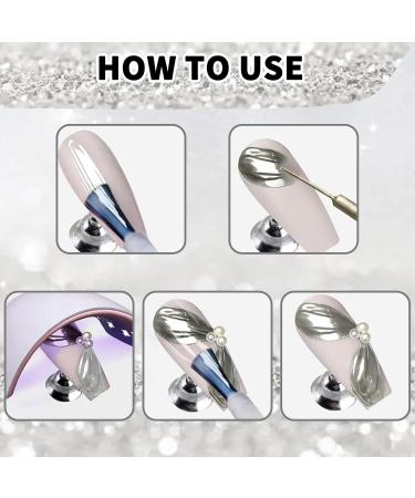 FunnAura Metallic Gel Nail Polish Silver 3D Metal Effect Liner Mirror Chrome Nail Art Paint - Buy Online on GoSupps.com