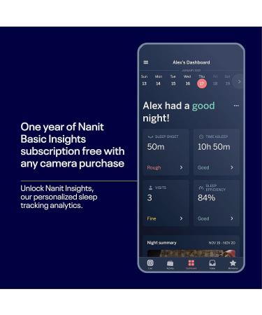 Nanit Pro Smart Baby Monitor & Floor Stand | 1080p Wi-Fi Video & Sound Camera | Sleep Coach & Breathing Motion Tracker | 2-Way Audio | iOS & Android Compatible | Includes Breathing Band | White - Buy Online on GoSupps.com